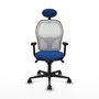 PIQUERAS Y CRESPO Silla de oficina Jorquera con mecanismo Sincro, Azul y Blanco