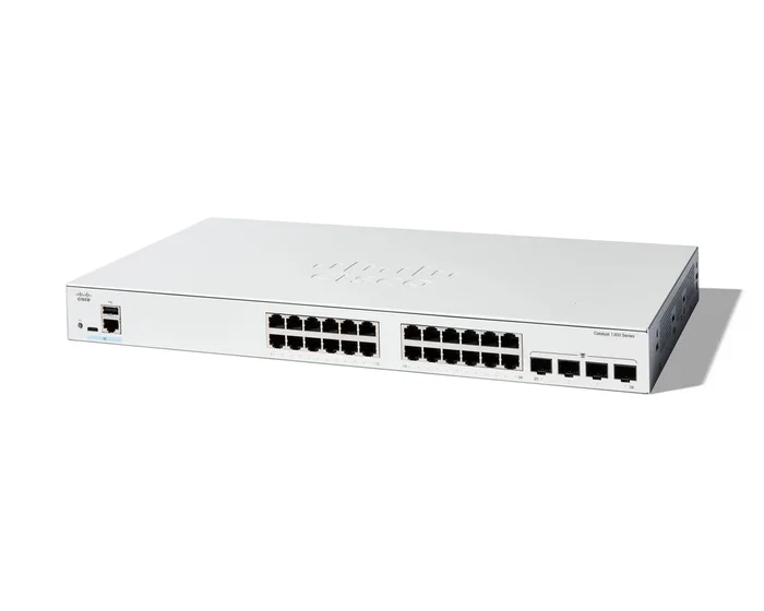 Cisco C1300-24T-4G Conmutador Switch de Red Gestionado L2/L3 24 Puertos Gigabit Ethernet 10/100/1000 + 4 Puertos SFP Montaje en Rack Blanco