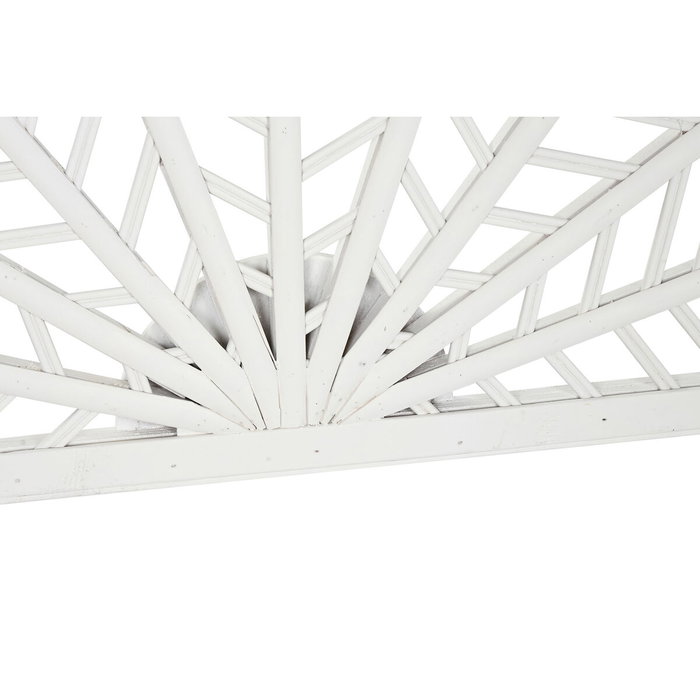 DKD Home Decor Cabecero Cama Urban Blanco Bambú Ratan 2.5 x 81 x 160 cm Colección Caflo
