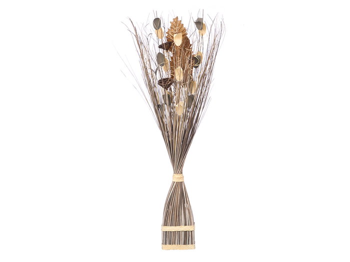 Giftdecor Ramillete Cuadrado Gris 14 cm x 100 cm x 10 cm de Materia Vegetal Seca (Set de 4)