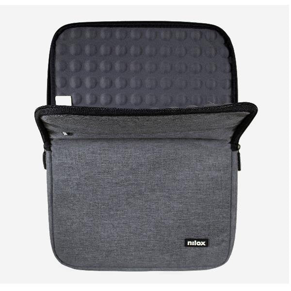 Nilox Funda Sleeve Acolchada 43.9 cm (17.3 Pulgadas) Gris para Portátil o Tablet - Poliéster, Compartimento Adicional, Ligera 150 g