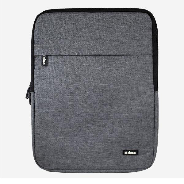Nilox Funda Sleeve Acolchada 43.9 cm (17.3 Pulgadas) Gris para Portátil o Tablet - Poliéster, Compartimento Adicional, Ligera 150 g