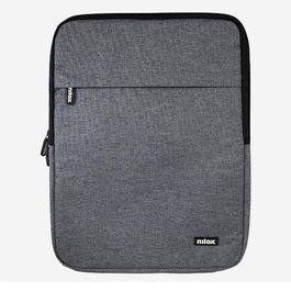 Nilox Funda Sleeve Acolchada 43.9 cm (17.3 Pulgadas) Gris para Portátil o Tablet - Poliéster, Compartimento Adicional, Ligera 150 g