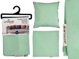 Giftdecor Funda Cojin Cremallera Verde 45x45 cm Poliester 65% Algodon 35% (Set de 24)