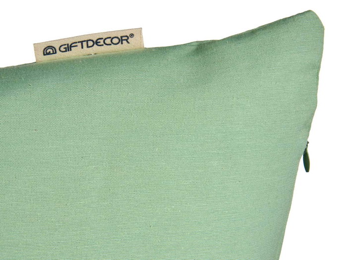Giftdecor Funda Cojin Cremallera Verde 45x45 cm Poliester 65% Algodon 35% (Set de 24)