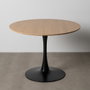 Mesa Comedor Natural-Negro Dm-Metal 100 X 100 X 75 cm