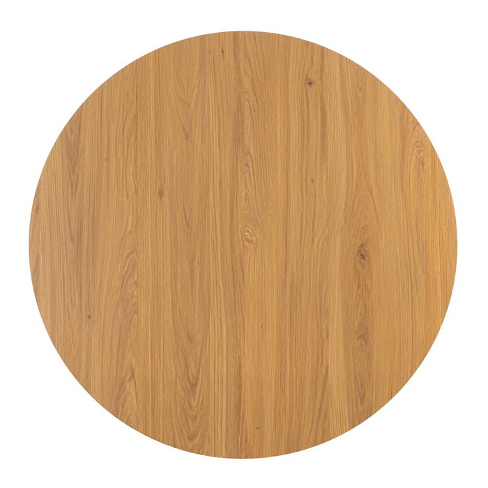 Mesa Comedor Natural-Negro Dm-Metal 100 X 100 X 75 cm