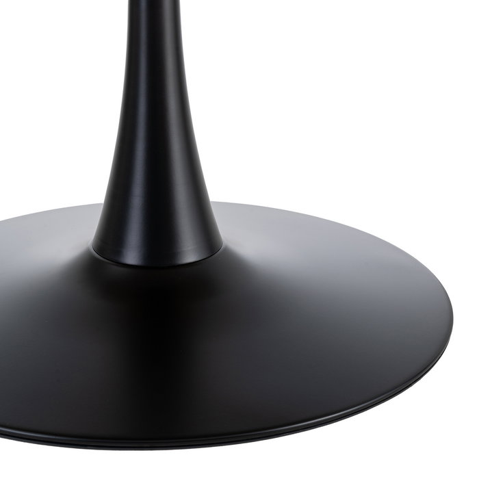 Mesa Comedor Natural-Negro Dm-Metal 100 X 100 X 75 cm
