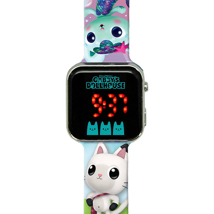 Kids Licensing Reloj GD00077 La Casa de Gabby LED Digital para Niños con Fecha Correa Dibujada +3 años