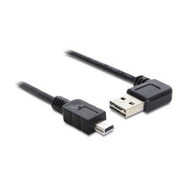 DeLOCK Cable Adaptador USB 2.0 A a Mini-B Macho/Macho, 0.5 m, 85175, Negro, Conectores Reversibles Chapados en Oro