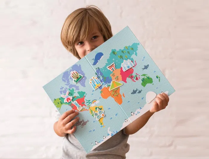 Apli Juego Didáctico Magnético Mapa Mundi 40 Piezas para Niños +3 Años