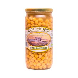 CACHOPO Garbanzos Cocidos Pedrosillano Ecológicos 720Gr Eco en Agua y Sal para Ensaladas Deliciosas y Tiernas 100% Natural
