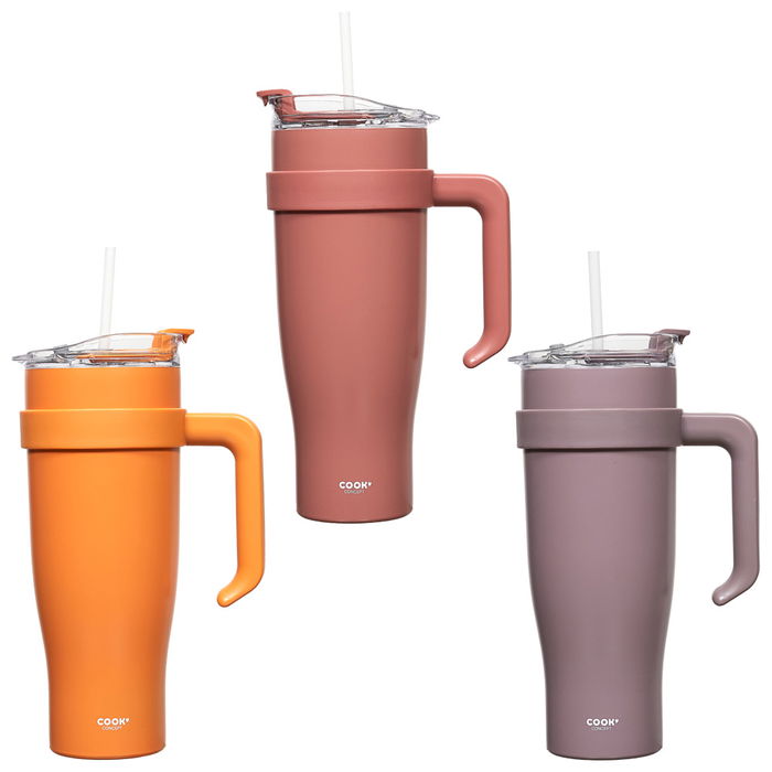 Cook Concept Mug Térmico Take Away 1.2 L Acero Inoxidable con Asa para Bebidas Frías y Calientes