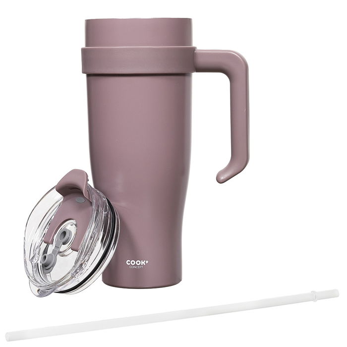 Cook Concept Mug Térmico Take Away 1.2 L Acero Inoxidable con Asa para Bebidas Frías y Calientes