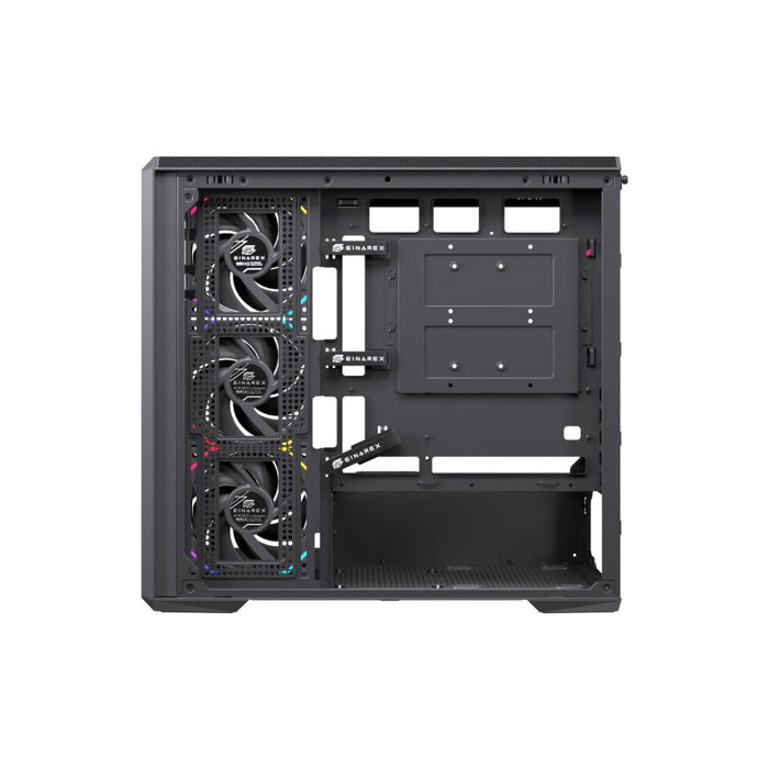 Einarex EXCS-ZM-800R-B Caja Micro-ATX Semitorre con RGB y 4 Ventiladores, Negra