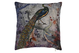 DKD Home Decor Cojín Algodón Pavo Terciopelo Gris Oscuro
