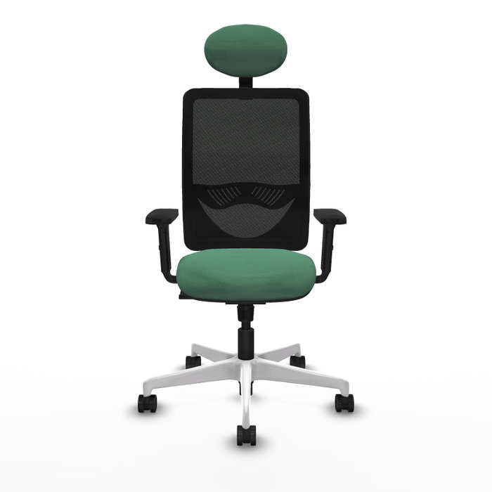 PIQUERAS Y CRESPO Silla de oficina Zulema con mecanismo Sincro, Verde esmeralda y Negro