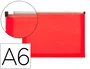 Liderpapel Carpeta dossier A6 con cierre de cremallera rojo translúcido