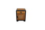 DKD Home Decor Mesita de Noche Loft Marron Oscuro Gris Oscuro Abeto Metal 40 x 62 x 48 cm