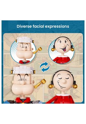PANTASY Kit Construccion Popeye & Olivia Popeye 1500 Piezas 33cm