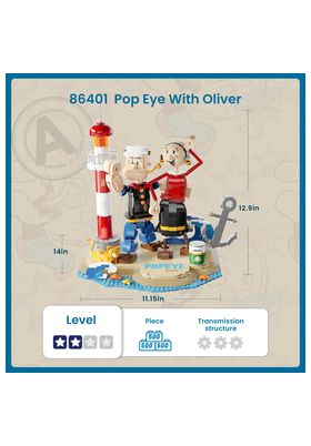 PANTASY Kit Construccion Popeye & Olivia Popeye 1500 Piezas 33cm