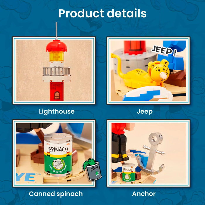 PANTASY Kit Construccion Popeye & Olivia Popeye 1500 Piezas 33cm