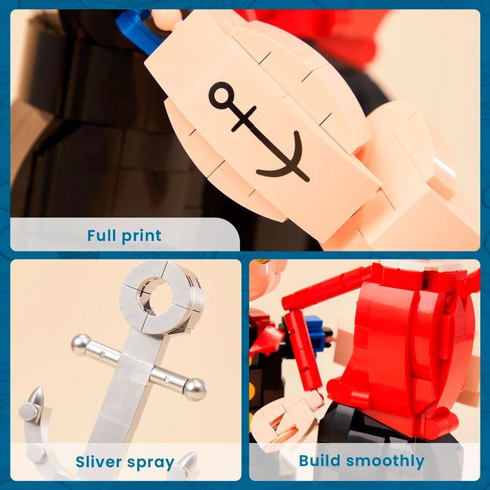 PANTASY Kit Construccion Popeye & Olivia Popeye 1500 Piezas 33cm