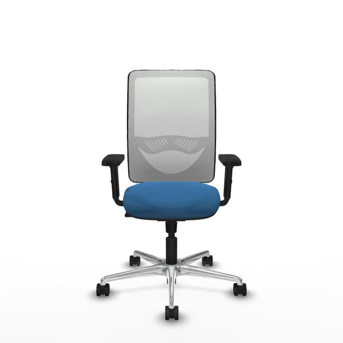 PIQUERAS Y CRESPO Silla de oficina Zulema con mecanismo Sincro, Azul claro y Blanco