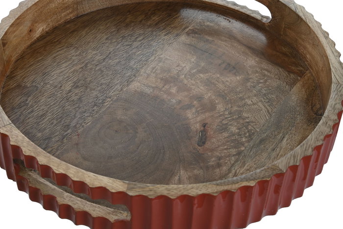 DKD Home Decor Sai white 23 Bandeja Colonial Verde Amarillo Mango 30 x 5 x 30 cm (3 Unidades)