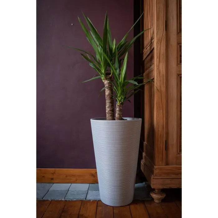 Garden Id Maceta alta 02041507 Green Care Sense Tall Taupe 55 cm 10 años garantía 100% reciclado Resistencia UV heladas