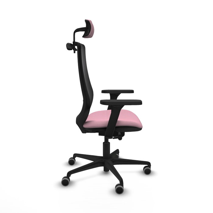 PIQUERAS Y CRESPO Silla de oficina Mardos con mecanismo Sincro/Traslack, Rosa y Negro