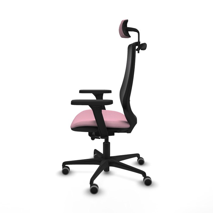 PIQUERAS Y CRESPO Silla de oficina Mardos con mecanismo Sincro/Traslack, Rosa y Negro