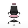 PIQUERAS Y CRESPO Silla de oficina Mardos con mecanismo Sincro/Traslack, Rosa y Negro