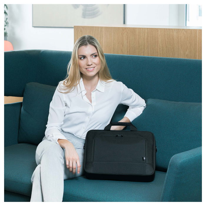 DICOTA Eco Top Traveller BASE Maletín para portátil de 14.1" (35,8 cm) Negro con Correa para Hombro