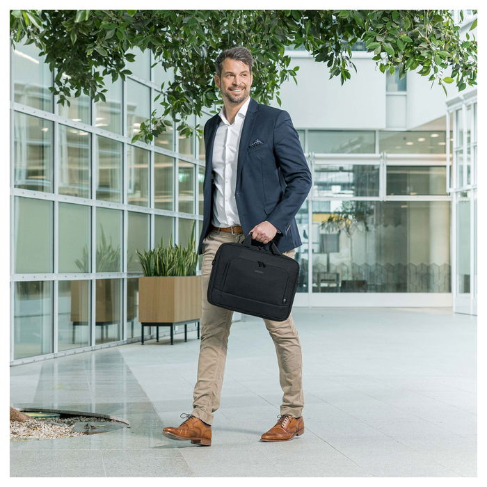 DICOTA Eco Top Traveller BASE Maletín para portátil de 14.1" (35,8 cm) Negro con Correa para Hombro