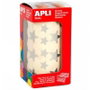 Apli Gomets Estrella 12,5mm y 19,5mm Rollo Plata Metalizado