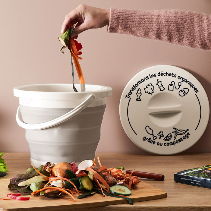 Je cherche une Idee Cubo Compost Plegable con Tapa 5 L para Cocina y Restos Orgánicos