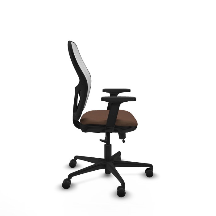 PIQUERAS Y CRESPO Silla de oficina Jorquera con mecanismo Sincro/Traslack, Tela Marrón y Malla Blanca PIQUERAS Y CRESPO Silla de oficina Jorquera con mecanismo Sincro/Traslack, Tela Marrón y Malla Blanca