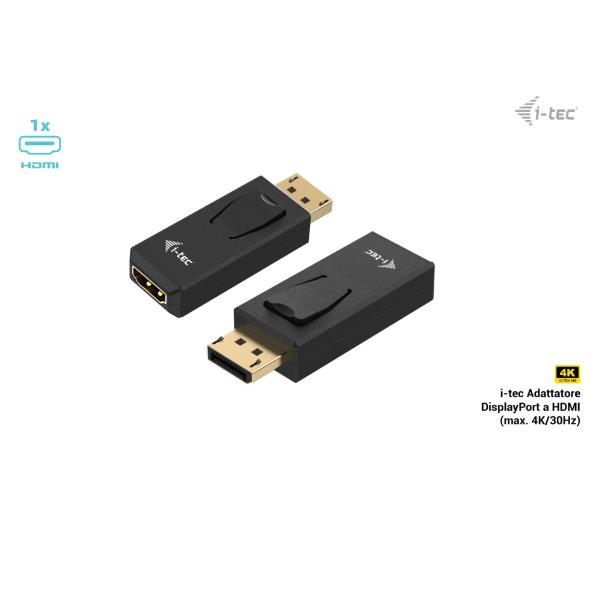 I-tec Adaptador Displayport Macho a HDMI Hembra 4K/30Hz para conectar PC, portátiles a monitores y televisores