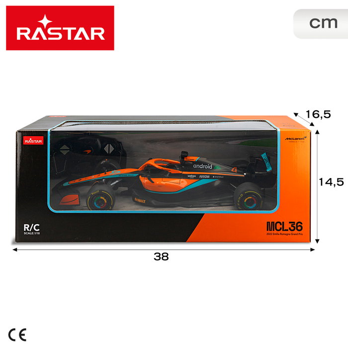 RASTAR Coche teledirigido F1 2022 McLaren MCL36 1:18