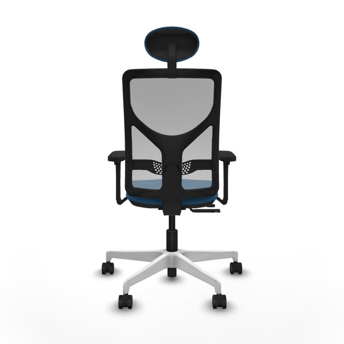 PIQUERAS Y CRESPO Silla de oficina Motilla con mecanismo Sincro/Traslack, Azul claro y Gris