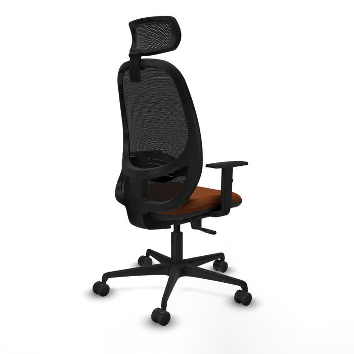 PIQUERAS Y CRESPO Silla de oficina Cilanco con mecanismo Sincro, Marrón y Negro