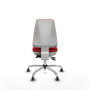 PIQUERAS Y CRESPO Silla de oficina Elche con mecanismo Asincro, Rojo y Base cromada