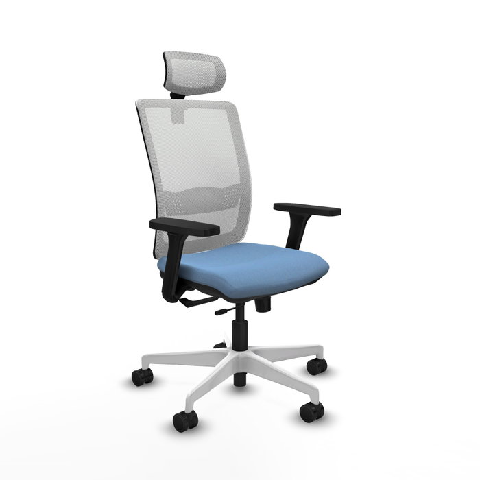 PIQUERAS Y CRESPO Silla de oficina Haches con mecanismo Sincro/Traslack, Azul cielo y Blanco PIQUERAS Y CRESPO Silla de oficina Haches con mecanismo Sincro/Traslack, Azul cielo y Blanco