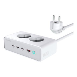 4smarts Cargador de Escritorio GaN 65W con Tomas de Corriente AC y Puertos USB C