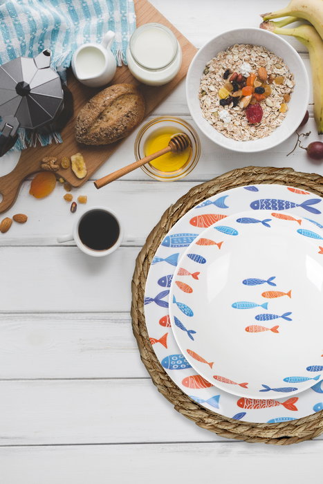 La Mediterranea Plato Hondo Mel.Brillo Fisher 21 cm x 5.3 cm (24 Unidades)