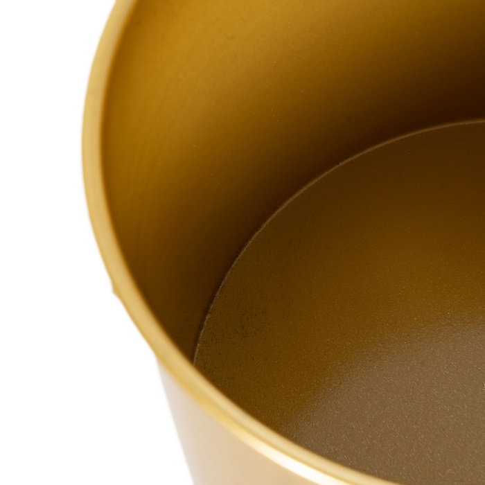 S/2 Maceteros Dorado Metal Decoración 28 X 24 X 69 cm