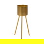 S/2 Maceteros Dorado Metal Decoración 28 X 24 X 69 cm
