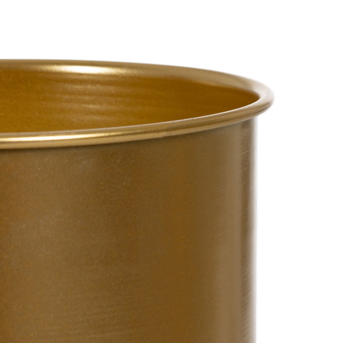 S/2 Maceteros Dorado Metal Decoración 28 X 24 X 69 cm