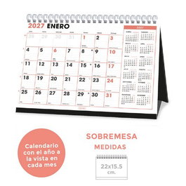 SENFORT Calendario de sobremesa Office Mensual 2027 para escribir 220x155 mm